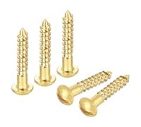 QUARKZMAN Vis à Bois M3 x 16mm à Tête Ronde Fendue en Laiton 30 Pcs | Vis Auto-Taraudeuse