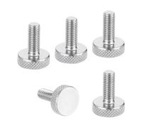 QUARKZMAN Vis à Main Moletée M6x16mm, 304 Vis à Tête Plate En Acier Inoxydable Boulons à Tête Moletée Métrique Diamant Poignées De Serrage à Serrage Manuel, 16mm Dia. 5 Pcs