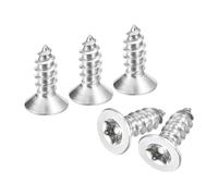 QUARKZMAN Vis À Tête Plate Fraisée Torx, 100Pcs M4 x 12mm Acier Inoxydable 304 Vis À Tôle Anti-Vandalisme Avec Embout T20, Auto-Taraudeuses Anti-Vol Pour Bois, Industrie Mécanique (Argent)