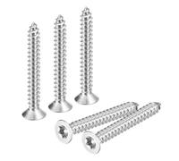 QUARKZMAN Vis À Tête Plate Fraisée Torx, 50Pcs M4 x 35mm Acier Inoxydable 304 Vis À Tôle Antivol Avec Embout T20, Auto-Taraudeuses Anti-Vol Pour Bois, Industrie Mécanique (Argent)