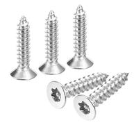 QUARKZMAN Vis À Tête Plate Fraisée Torx, 50Pcs M5 x 25mm Acier Inoxydable 304 Anti-Vandalisme Pour Tôle Avec Embout T25, Auto-Taraudeuses Anti-Vol Pour Bois, Industrie Mécanique (Argent)