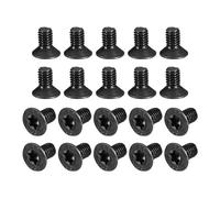 QUARKZMAN Vis à Tête Plate Torx Antivol M4-0,7x8mm, 20 Pièces en Acier Allié de Qualité 10,9, Entraînement Torx, Tête Fraisée, Filetage Complet, Finition Oxyde Noir