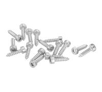 QUARKZMAN Vis Autotaraudeuses à Tête Creuse Hexagonale M2, 15 Pièces M2x8 mm en Acier Inoxydable 304, Vis Taraudeuses à Tête Creuse Hexagonale, Entraînement, Pointe Autotaraudeuse - Argent