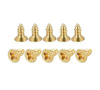 QUARKZMAN Vis en Laiton Tête Plate Phillips Auto-Taraudeuse M3,5x8mm 50pcs | pour Charnières de Porte, Meubles en Bois, Appareils Ménagers