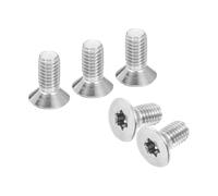 QUARKZMAN Vis Machines À Tête Plate M6-1 x 14mm Torx Anti-Vol, 10 Pcs Acier Inoxydable 304, Entraînement Torx, Tête Fraisée, Filetage Complet, Argenté