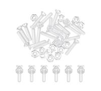 QUARKZMAN Vis Transparente 20Pcs M3x15mm PC Plastique Vis à Tête Fraisée Cruciforme Transparentes Kit de Vis et Écrous Hexagonaux, Vis à Métaux, Boulons à Tête Ronde en Acrylique