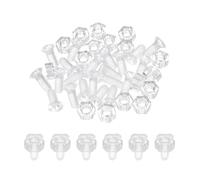 QUARKZMAN Vis Transparente 20Pcs M4x10mm PC Plastique Vis à Tête Fraisée Cruciforme Transparentes Kit de Vis et Écrous Hexagonaux, Vis à Métaux, Boulons à Tête Ronde en Acrylique