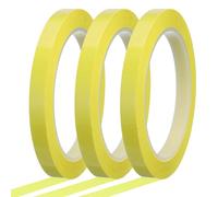 QUARKZMAN Whiteboard Tape 10mm x 66m Pinstripe Graphic Chart Line Grid Marking Tapes Pour Classroom Office Dry Erase Board Art, Light Yellow, Pack of 3