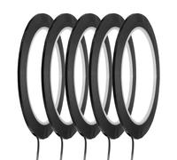 QUARKZMAN Whiteboard Tape 2mm Auto-Adhésif Ruban Graphique 66 Mètres Étiquettes De Marquage Quadrillé Pour Pinstripe Tableau Effaçable À SecDIY D'Art, Noir, Pack De 5