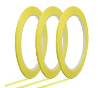 QUARKZMAN Whiteboard Tape 3mm x 66m Pinstripe Graphic Chart Line Grid Marking Tapes Pour Classroom Office Dry Erase Board Art, Light Yellow, Pack of 3