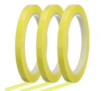 QUARKZMAN Whiteboard Tape 8mm x 66m Pinstripe Graphic Chart Line Grid Marking Tapes Pour Classroom Office Dry Erase Board Art, Light Yellow, Pack of 3