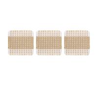 QUARKZMAN Woven Coasters, 3 Pack 4"x4" Square Crocheted Pot Holders, Heat Resistant Absorbent Coasters Cotton Woven Hot Dishes Pads pour Drinks Table Protection Coffee Tea, White/Light Khaki