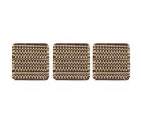 QUARKZMAN Woven Coasters, 3 Pack 4"x4" Square Crocheted Pot Holders, Heat Resistant Absorbent Coasters Cotton Woven Hot Dishes Pads pour Drinks Table Protection Coffee Tea, Coffee/Apricot