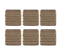 QUARKZMAN Woven Coasters, 6 Pack 4"x4" Square Crocheted Pot Holders, Heat Resistant Absorbent Coasters Cotton Woven Hot Dishes Pads pour Drinks Table Protection Coffee Tea, Coffee/Apricot