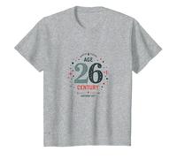 Quart de siècle + 1 : Cadeau d'anniversaire de 26 Ans T-Shirt, Enfant, Gris Chiné, 6 Ans