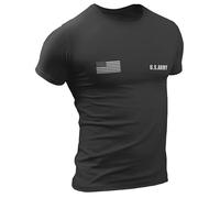 Quarter Mile Clothing T- Shirt Coupe Classique Us Army Stars & Stripes, Noir, XL Homme