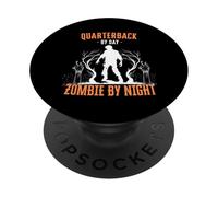 Quarterback by Day Zombie by Night Funny Halloween Creepy PopSockets PopGrip Adhésif