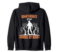 Quarterback by Day Zombie by Night Funny Halloween Creepy Sweat à Capuche