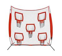 Quarterback Filet d'entraînement de rugby avec 5 poches cibles, chaque longueur du tube inférieur 1,1 m, pour l'extérieur et l'intérieur, 17,8 x 18,7 cm (rouge)