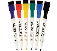 Quartet Lot de 6 marqueurs magnétiques effaçables à sec, pointe fine, couleurs assorties, réinscriptibles (51-659312Q)