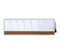 Quartet Semainier magnétique 585 x 190 mm - Blanc pour écoliers et étudiants