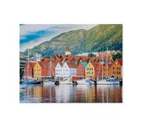 Quartier Historique de Bryggen, Bergen, Norvège, site du Patrimoine Mondial de l’UNESCO，1000 Pièces Puzzle en Papier Créatif Éducatif Jigsaw Puzzle Jouet Anti-Stress pour Adultes Enfants -Q42