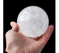 Quartz Crystal Ball White Sphere with Stand for Lucky Wealth Protect The House Home Decor Feng Shui Ornament,200mm/7.9in