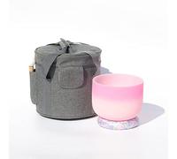 Quartz dépoli coloré, Ensemble de bols chantants en cristal CDEFGAB Notes multicolore avec étui coussin maillet 432 Hz 8 pouces(Red,C Note)