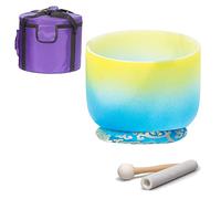 Quartz dépoli dégradé, Bols chantants en cristal 8/10/12 pouces 7 notes de chakra(C Note,12 inch)