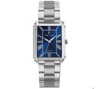 Quartz Homme EMPIRE Argenté Cadran Soleillé Bleu Bracelet Acier Argenté 20M