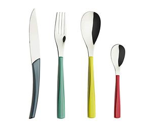 QUARTZ MIROIR MULTICOLORE - COFFRET DE 24 COUVERTS LAME SCIE