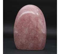 Quartz Rose ornemental Naturel de 620 grammes et 105 millimètres, Minéral Quartz Rose de Madagascar, Pierre 100% Naturelle, Pièce Exclusive, Minéral de Collection, Pierre de créativité