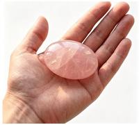 Quartz Rose Pierre Precieuse, 6cm Pierre Pour Le Pouce,Pierres Cristal Poche Oval,Naturelle Polis Pierres D'inquiétude De Paume Pour La Thérapie,Pour Méditation La Famille Et Les Amis