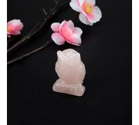 Quartz rose sculpté en forme de hibou -décor pierre de guérison en cristal rose décoration de pierre précieuse (1,5 pouces)
