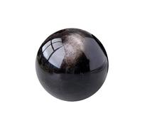 Quartz Silver Obsidian Crystal Ball, Light Dial, Home Decor Mining,Black,60mm