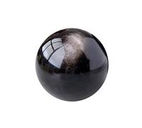 Quartz Silver Obsidian Crystal Ball, Light Dial, Home Decor Mining,Black,75mm