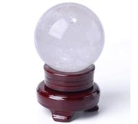 Quartz Stone with Stand,Clear Crystal Ball Sphere for Decoration,White Round Gemstone Ball for Magic/Photography/FengShui/Witchy Gifts,60mm/2.4in