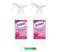 Quasar Profumatore Multiuso Floreal Lot de 2 désodorisants polyvalents Parfum longue durée, nettoie et dépoussière 500 ml + porte-clés Beni Culinari