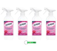 Quasar Profumatore Multiuso Floreal Lot de 4 désodorisants polyvalents Parfum longue durée, nettoie et dépoussière 500 ml + porte-clés Beni Culinari