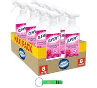 Quasar Profumatore Multiuso Floreal Lot de 8 désodorisants polyvalents Parfum longue durée, nettoie et dépoussière 500 ml + porte-clés Beni Culinari