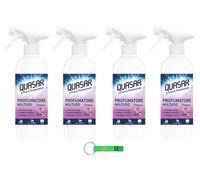 Quasar Profumatore Multiuso Passion Lot de 4 désodorisants polyvalents, parfum durable, nettoie et dépoussière 500 ml, + porte-clés Beni Culinari
