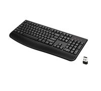 QUASIO Clavier sans fil, 2,4 G, ergonomique, sans fil, avec repose-poignet pour Windows, Mac OS ordinateur portable/PC/ordinateur de bureau/ordinateur portable (noir)