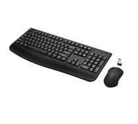 QUASIO Ensemble Clavier et Souris sans Fil 2,4 GHz avec Repose-Main Confortable et Souris Optique sans Fil pour Ordinateurs de Bureau et Portables