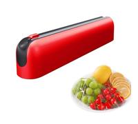 Quasziwa Derouleur Film Alimentaire avec Coupeur - Montage Magnétique sans Percage, Distributeur Papier Aluminium et Film - Coupe Nette, Organisateur de Cuisine Compact pour Rouleaux 31 cm, Rouge
