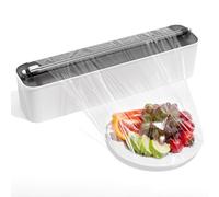 Quasziwa Derouleur Film Alimentaire avec Coupeur - Organisateur de Cuisine Magnétique et Adhésif sans Percer, Distributeur Papier Aluminium et Film - Gain de Place pour Rouleaux Jusqu'à 300m, Noir