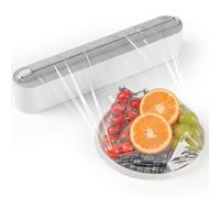 Quasziwa Distributeur Papier Aluminium et Film Alimentaire - Adsorption Magnétique, Lame Coulissante Sécurisée, Solide, Installation Murale sans Perçage, Convient aux Rouleaux jusqu'à 31cm, Blanc