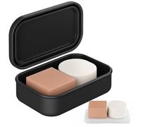 Quatish Grand porte-savon de voyage, étanche, porte-savon en silicone pour douche, articles de toilette de voyage, portable, noir