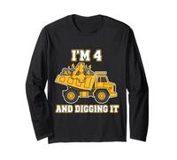 Quatre 4 Ans 4e Anniversaire Camion garçons Manche Longue