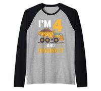 Quatre 4 Ans 4e Anniversaire Camion garçons Manche Raglan