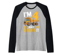 Quatre 4 Ans 4e Anniversaire Camion garçons Manche Raglan